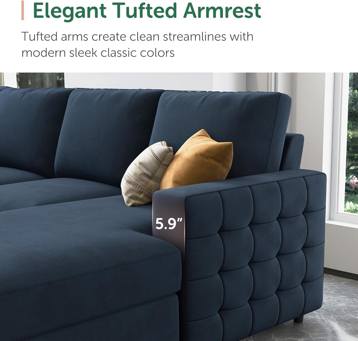 Sleeper Sectional Sofa with Pull Out Bed U Shaped Sectional Couch with