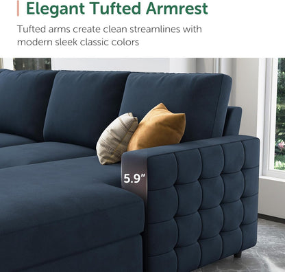 Sleeper Sectional Sofa with Pull Out Bed U Shaped Sectional Couch with