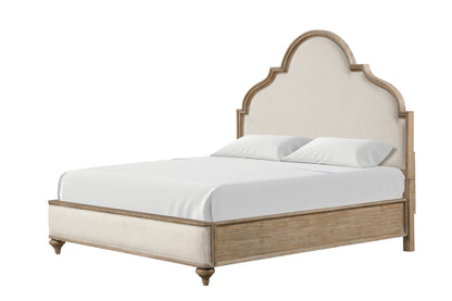 Gorgeous Classic Rustic Oak 1pc Queen Size Bed Solid wood Unique Legs Bedroom Furniture Traditional Look Upholstered Bedframe