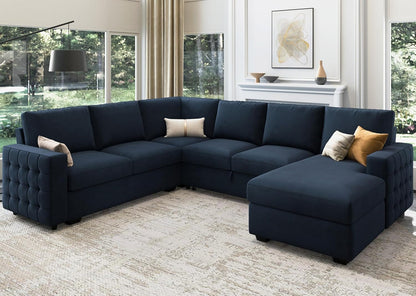 Sleeper Sectional Sofa with Pull Out Bed U Shaped Sectional Couch with