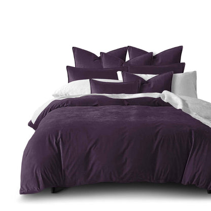 Cascade Velvet Eggplant Designer Comforter Set