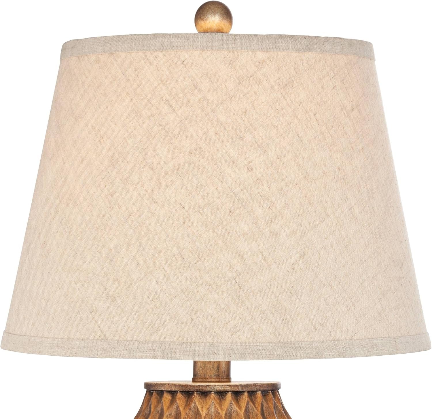360 Lighting Buckhead Modern Accent Table Lamp 22" High Warm Bronze Brown Sculptural Geometric Textured Urn Tapered Fabric Drum Shade Bedroom Living Room House Home Bedside Nightstand Office