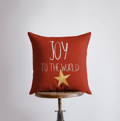 Joy to the World | Red Throw Pillow | Home Decor | Christmas Pillow