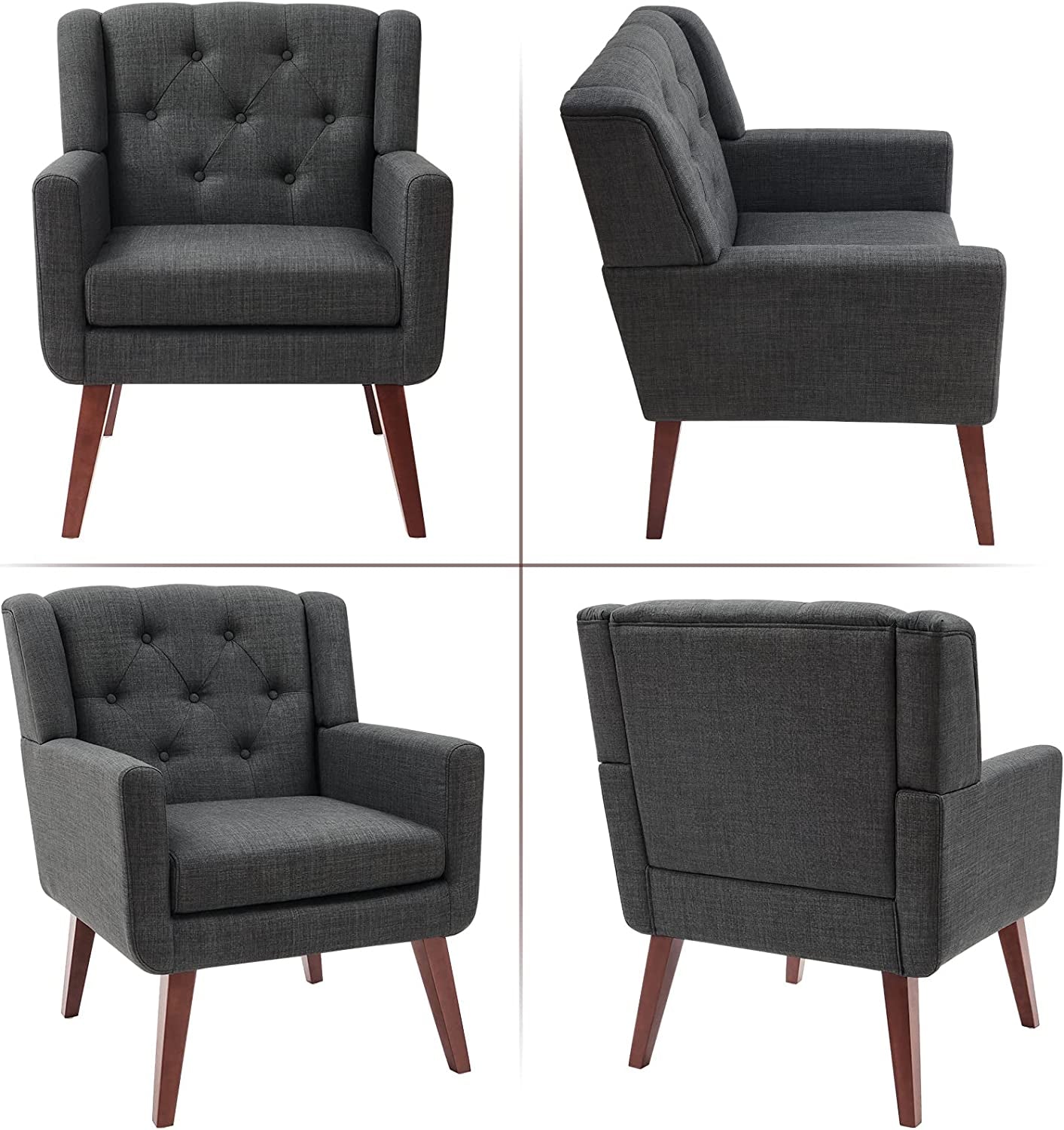 Button-Tufted Accent Chair for Comfy Living Room