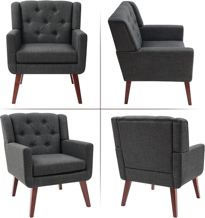 Button-Tufted Accent Chair for Comfy Living Room
