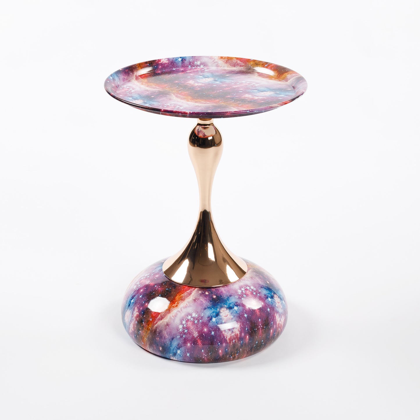 Mermaid Tail End Coffee Table Round Side Table, Modern Metal Pedestal Table, Minimalist Accent Table for Small Spaces, Drink Martini Table Decoration for Living Room