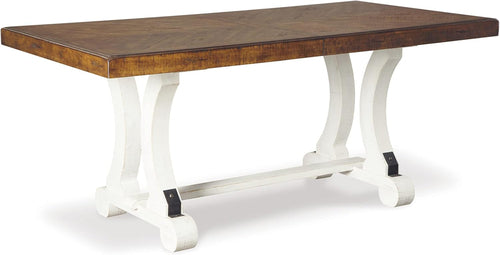 Valebeck Farmhouse Rectangular Extension Dining Table, Fits up to 8,