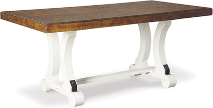 Valebeck Farmhouse Rectangular Extension Dining Table, Fits up to 8,