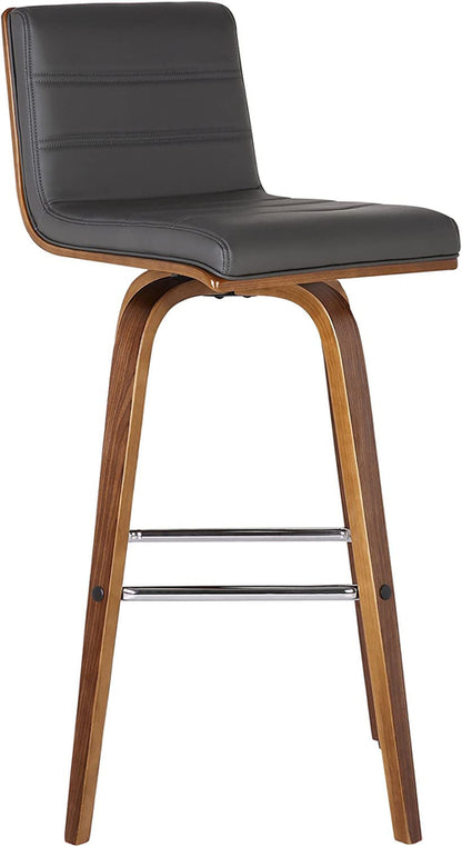 Vienna Mid-Century Modern 30″ Barstool Grey/Walnut