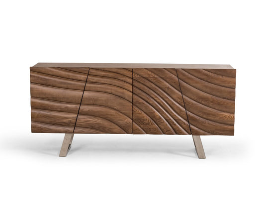 Jade Walnut Wood and Steel Buffet