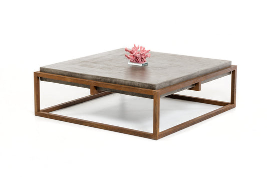 Jade Concrete and Metal Coffee Table