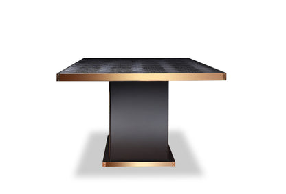 Jade Crocodile and Rosegold Dining Table