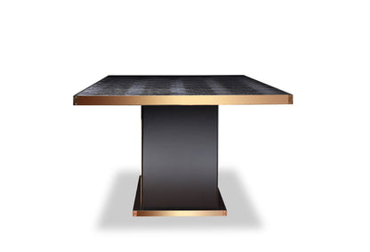 Jade Crocodile and Rosegold Dining Table