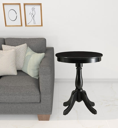 Round Pedestal Wooden Side Table