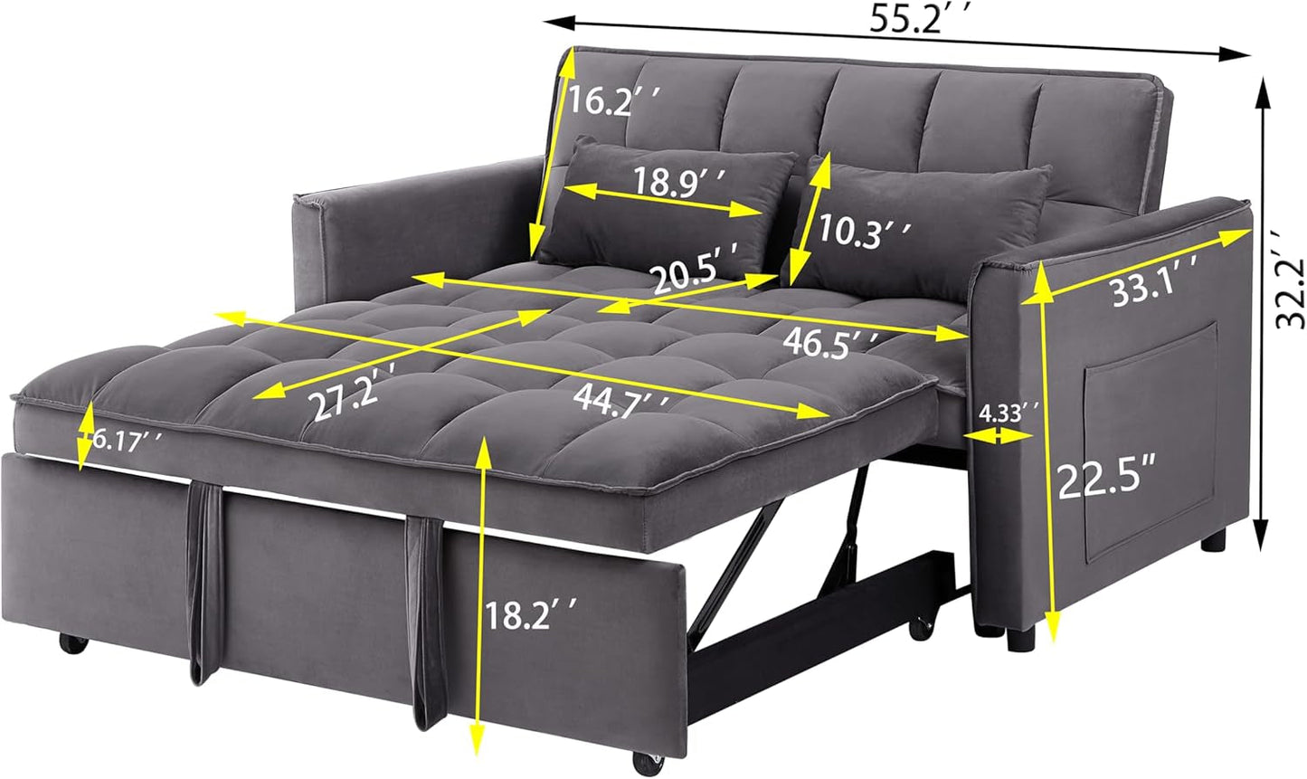 3 in 1 Convertible Sleeper Sofa Bed, Futon Couches for Living Room