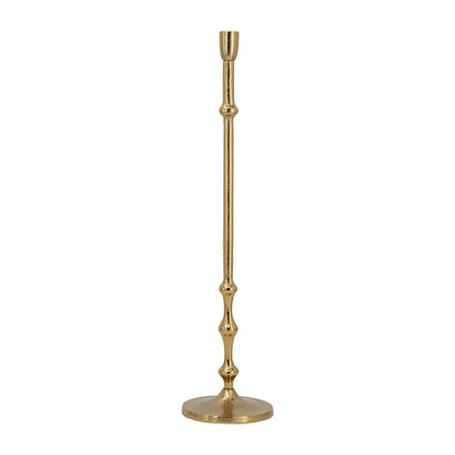 D5.5x23.5' Slender Aluminum Taper Candle Holder with Bead Accents, Bronze