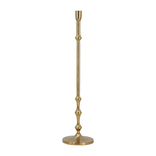D5.5x23.5' Slender Aluminum Taper Candle Holder with Bead Accents, Bronze