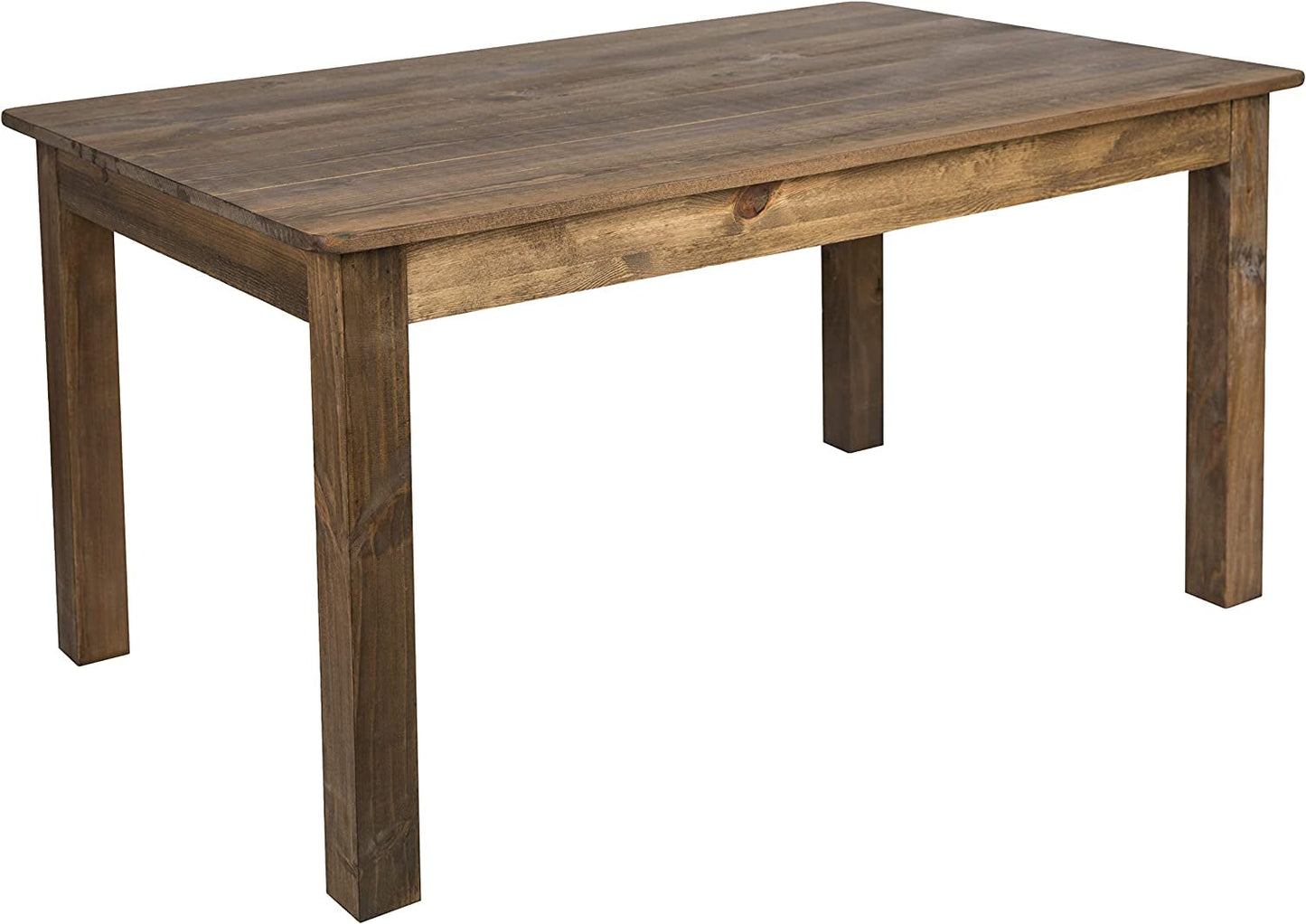 Rustic Solid Pine Farm Dining Table in Antique Finish