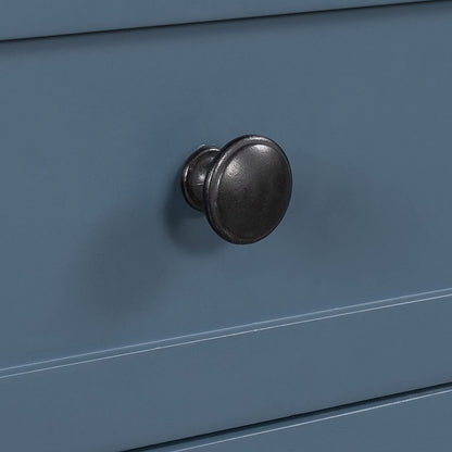 Blue Console Table with Drawers and Shelf