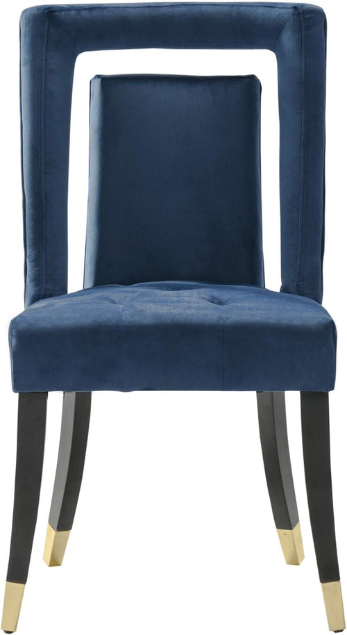 Elsie Dining Side Chair Velvet Upholstered Nailhead Trim Seat Espresso