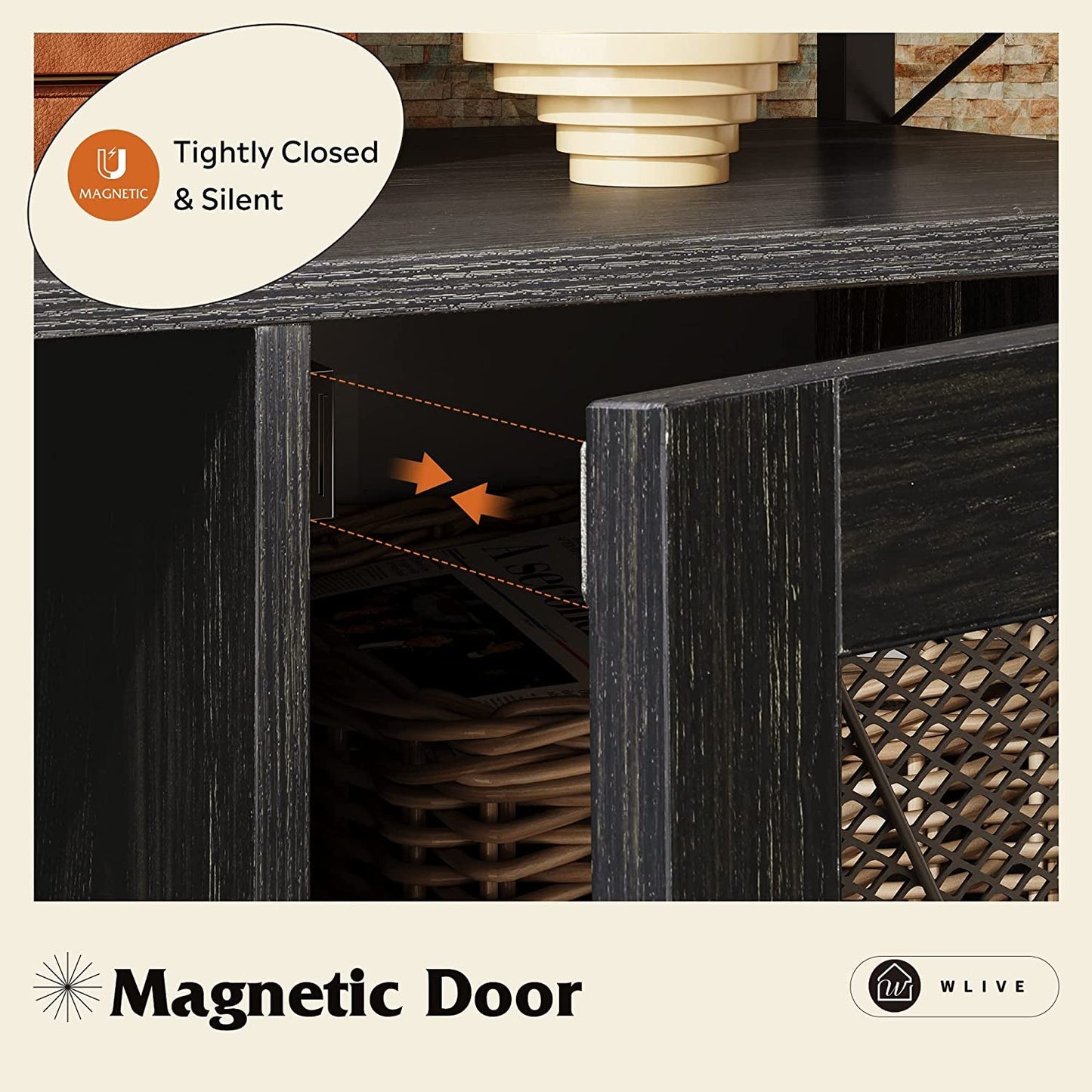 55 Inch TV Stand with Storage, Industrial Farmhouse Style