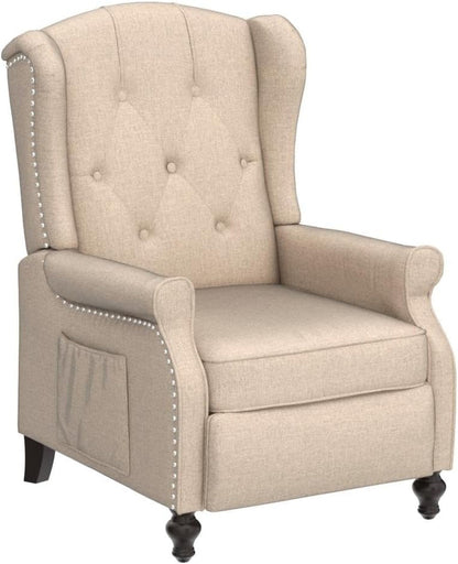 Wingback Recliner Chair with Massage and Heat, Tufted Push-Back, Ergonomic Support