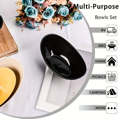 Set of 2 Unbreakable Yuanbao Bowls for Oatmeal  Pasta