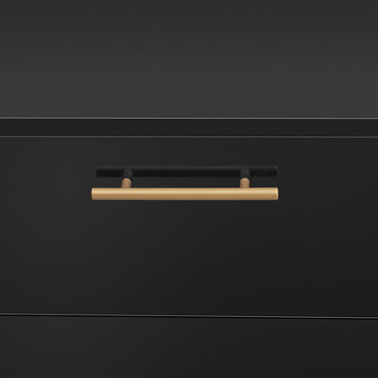 Wooden Storage Cabinet with Drawers and Industrial Steel Pipe Table Legs