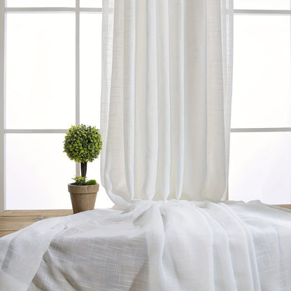 Elegant Sheer Striped Curtains  Washable Rod Pocket Design