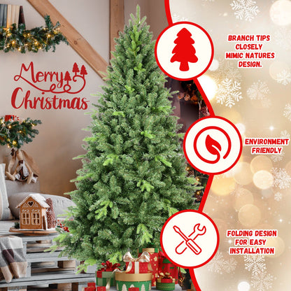 9FT Classic Christmas Tree with 3509 PE+PVC Tips – Realistic Hinged