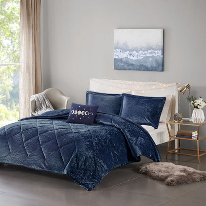 Velvet Comforter Set with Throw Pillow – Luxuriously Soft Bedding Collection