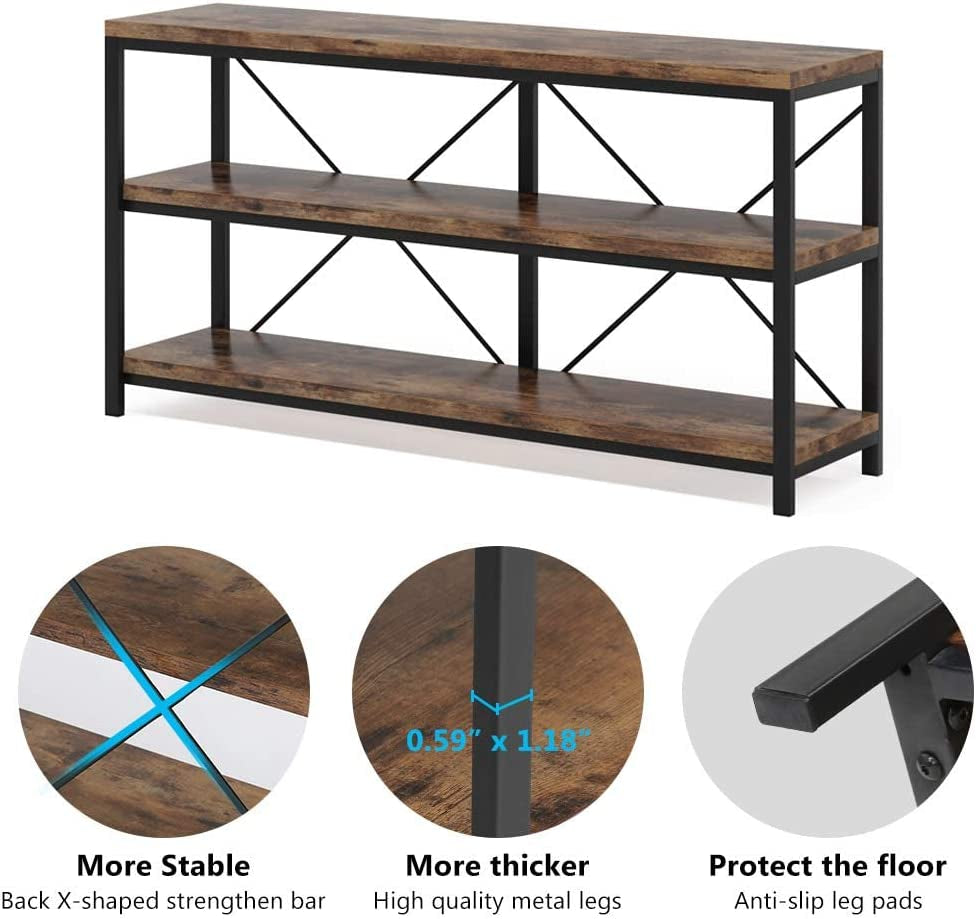 3-Tier TV Stand with Storage Shelves