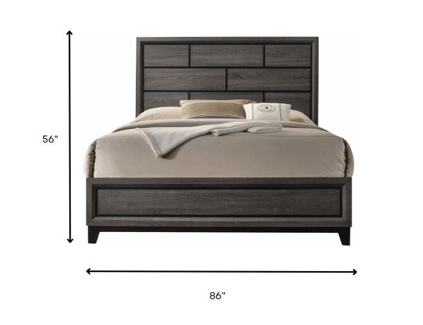 86inches X 79inches X 56inches Weathered Gray Eastern King Bed