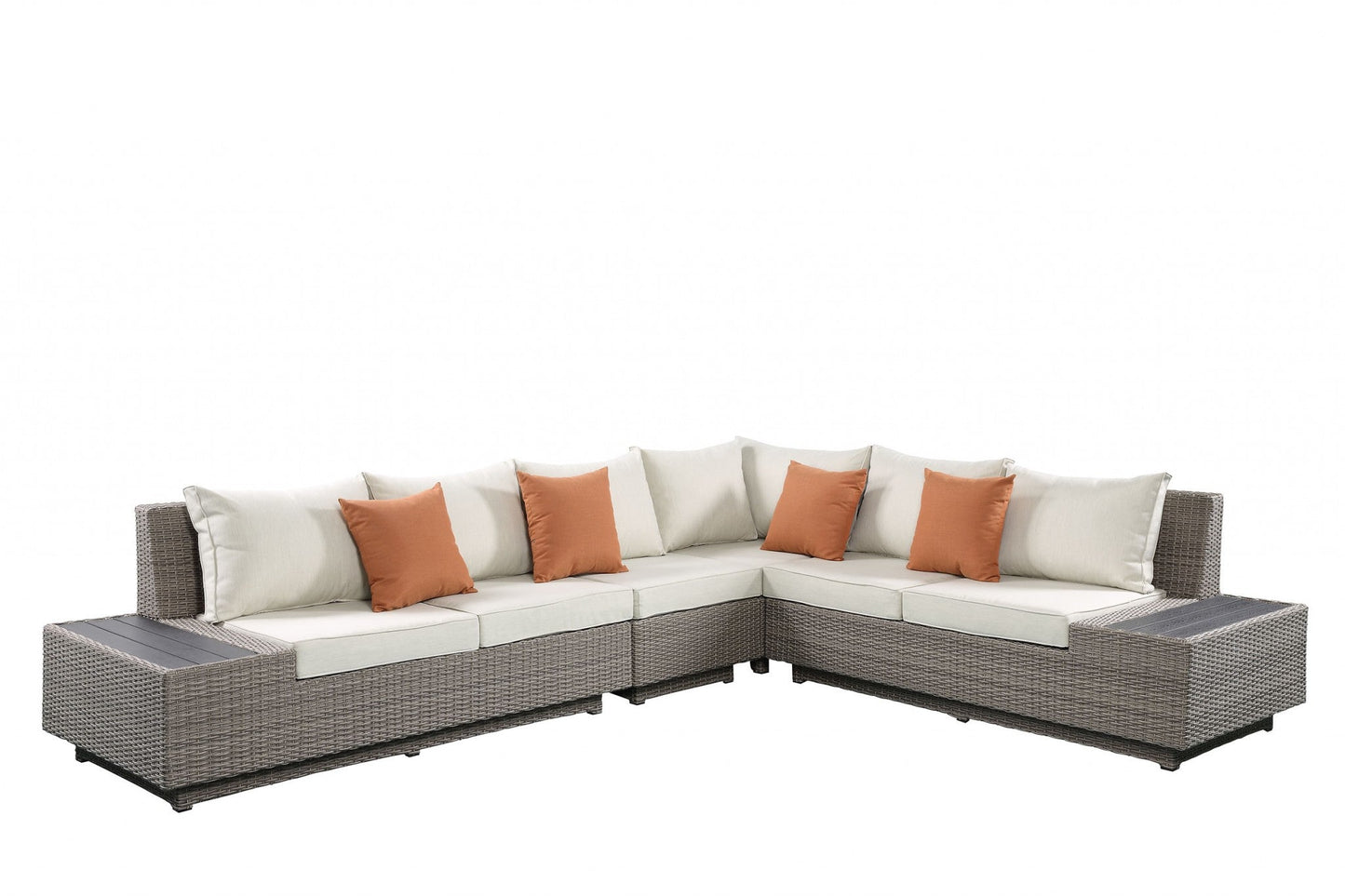 Jade Beige And Gray Wicker Patio Set