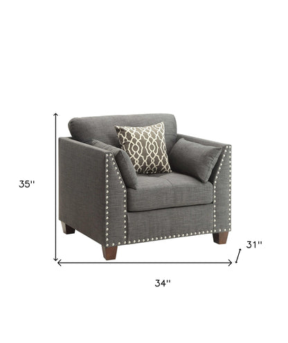34inches X 31inches X 35inches Light Charcoal Linen Chair
