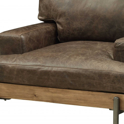 Jade Distressed Chocolate Brown High Grade Leather Chair