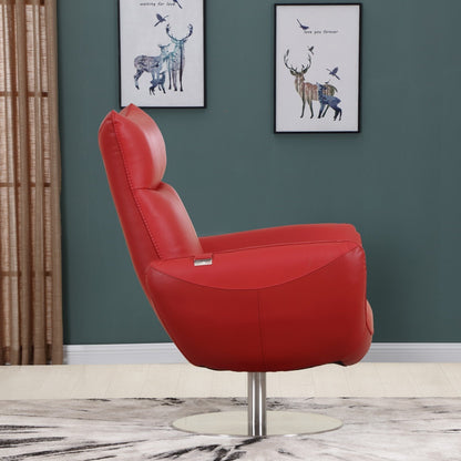 43inches Black Contemporary Leather Lounge Chair