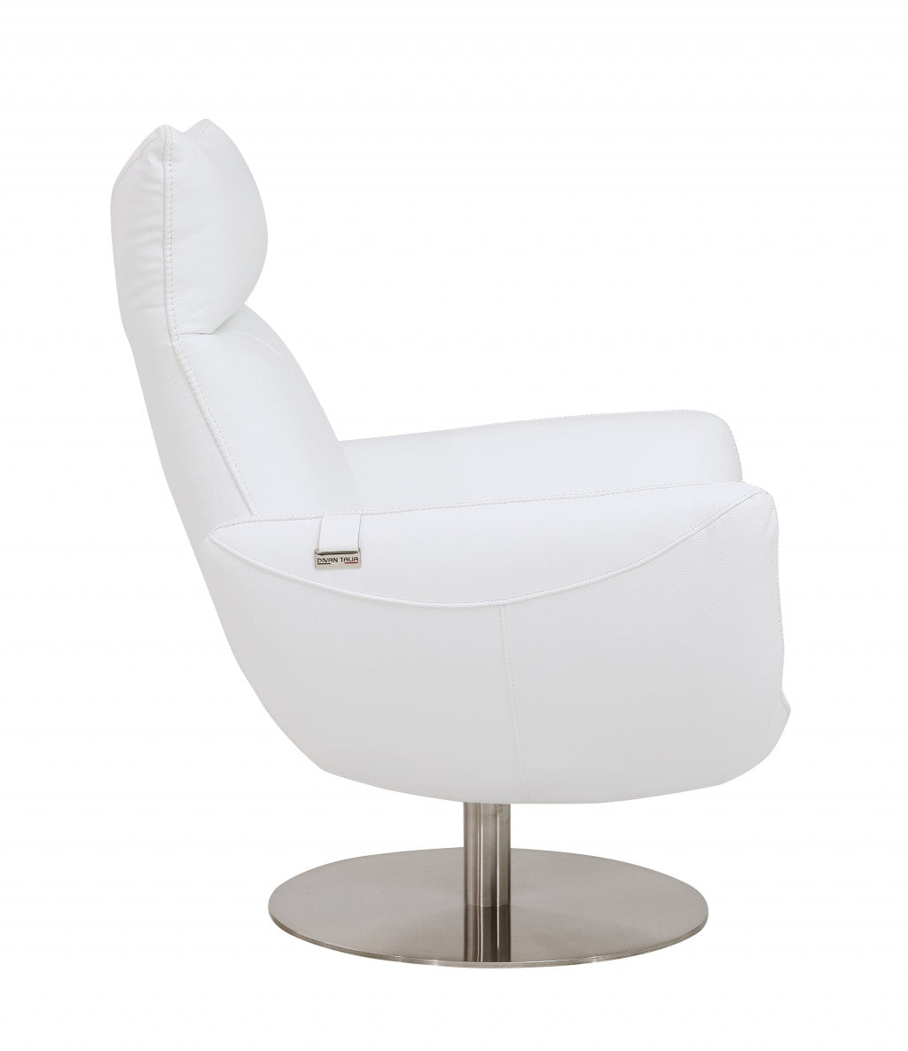 43inches Black Contemporary Leather Lounge Chair