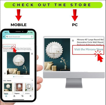 Elegant 36X24 Asymmetric Irregular Wall Mirror with Wooden Frame -