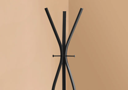 12inches x 18inches x 72inches Black  Metal  Coat Rack