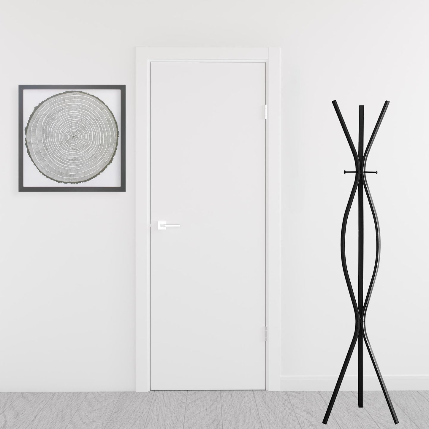 12inches x 18inches x 72inches Black  Metal  Coat Rack
