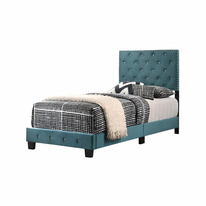 Charming Velvet Twin Bed in Bright Green for Comfortable Rest and Extra Storage