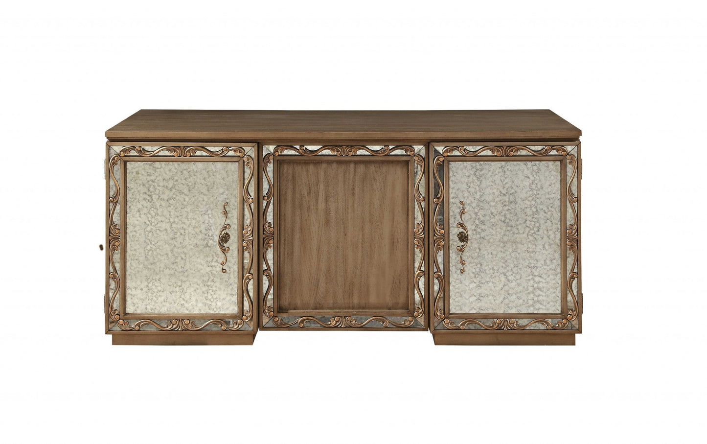 32inches X 66inches X 30inches Antique Gold Wood Glass Mirror