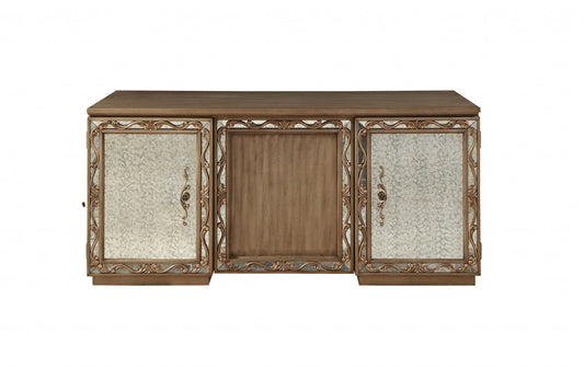 32inches X 66inches X 30inches Antique Gold Wood Glass Mirror