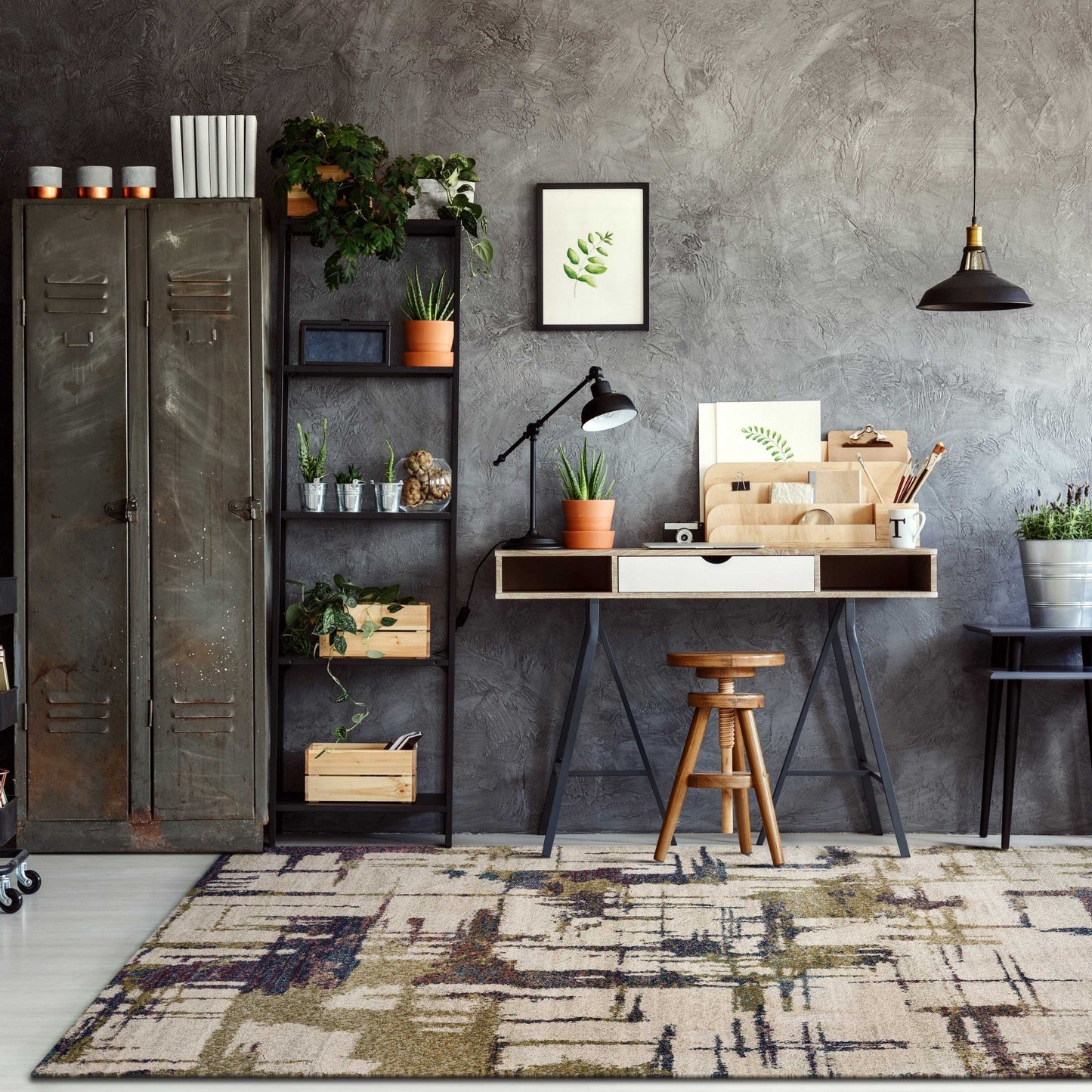 7' x 9'  Polypropylene Ivory  Area Rug