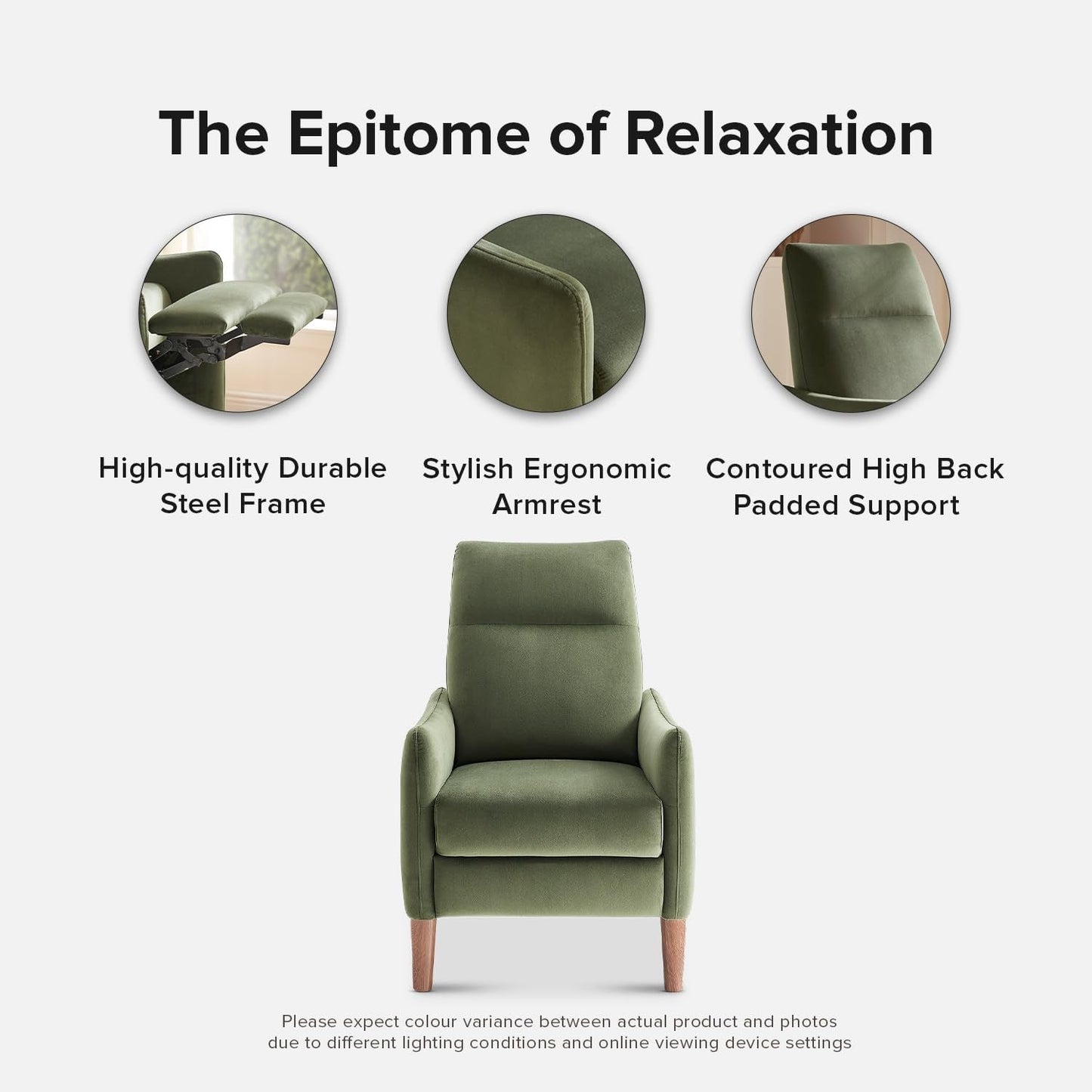 Arthur Recliner Chair with 3 Positions, Accent Chair, Mid Century