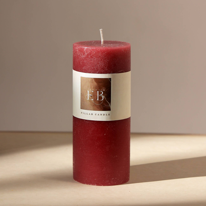 Rustic Pillar Candle Elegant & Long-Lasting Wax Candle for Home Décor, Gifting