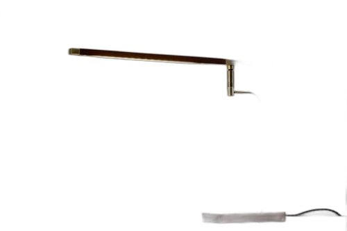 Walnut Wood Finish and Antique Brass Metal Adjustable LED Desk Lamp