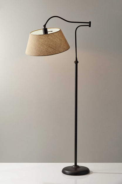 Dark Bronze Metal Floor Lamp with Adjustable Swing Arm