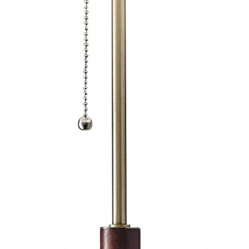 Mid-Century Modern Floor Lamp with Antique Brass and Walnut Wood